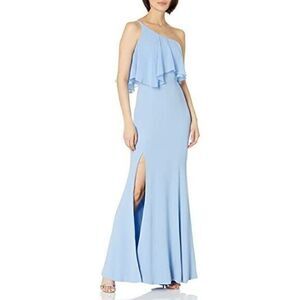 Dress the Population Bridal Gown Blue Cold Shoulder Dress Womens Size Large NWOT